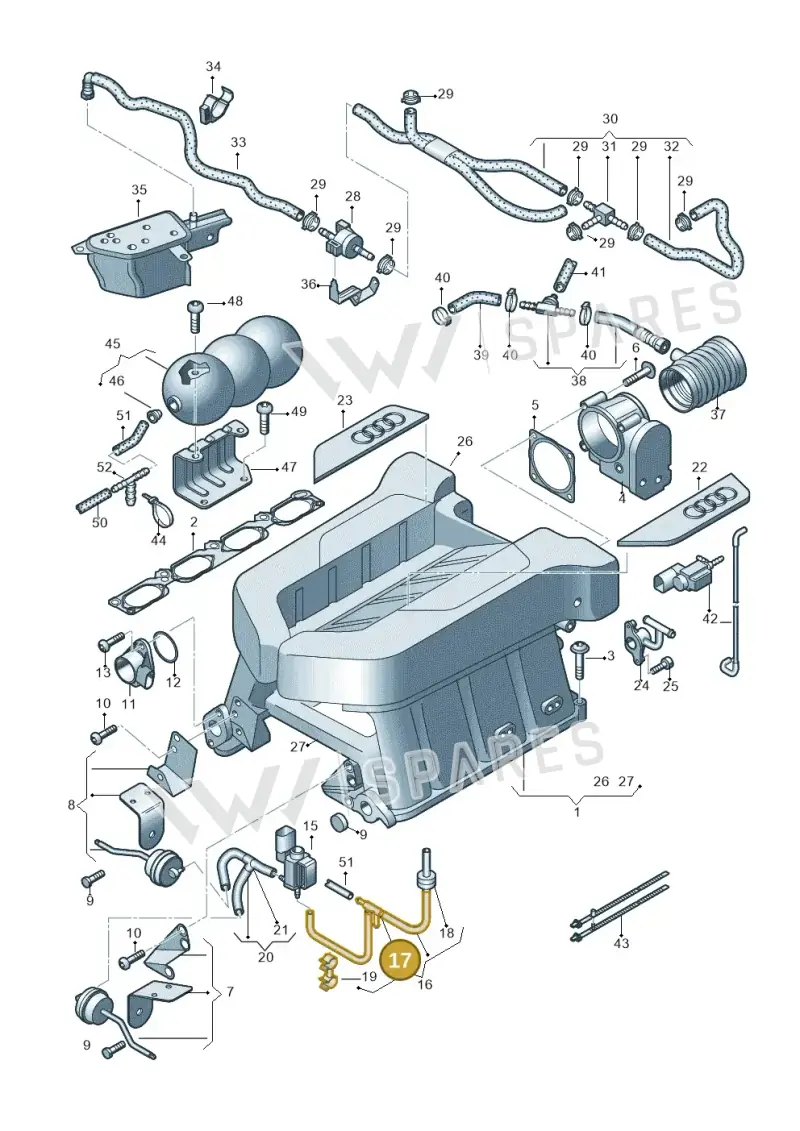 2D0133123 — Audi R8                08> (2007-) diagram 618133100, position 17