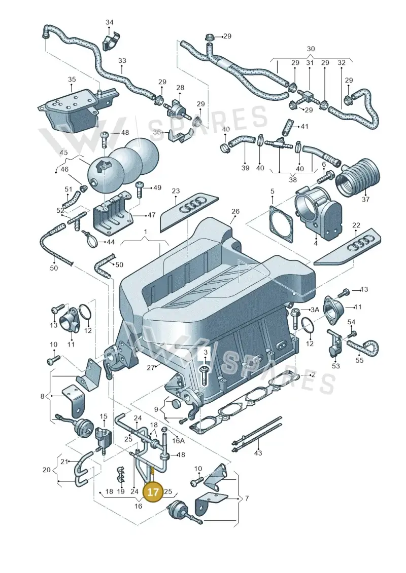 2D0133123 — Audi R8 qu. 5.2 (2012-2015) diagram 752133100, position 17