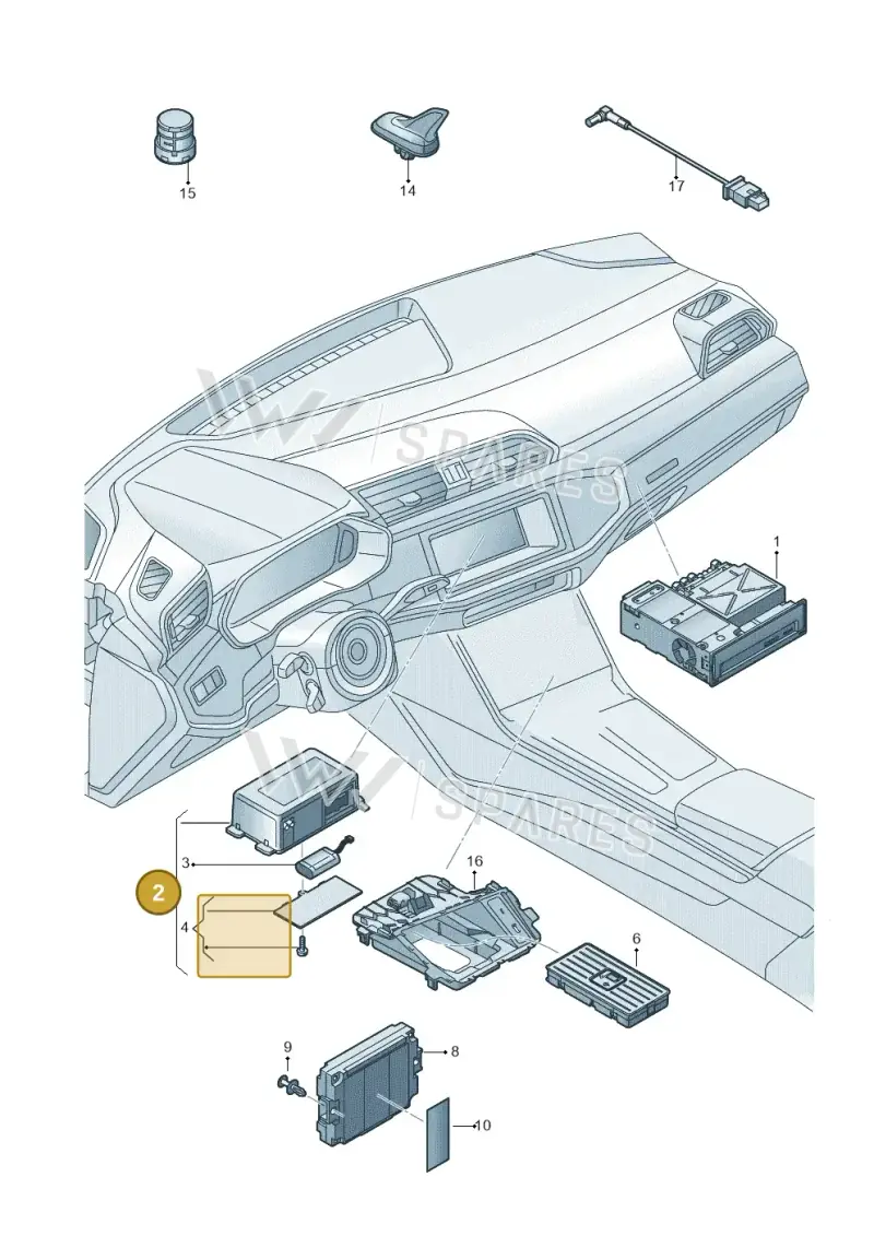 2GA035285 — Audi Q3 quattro (2018-2019) diagram 597035550, position 2