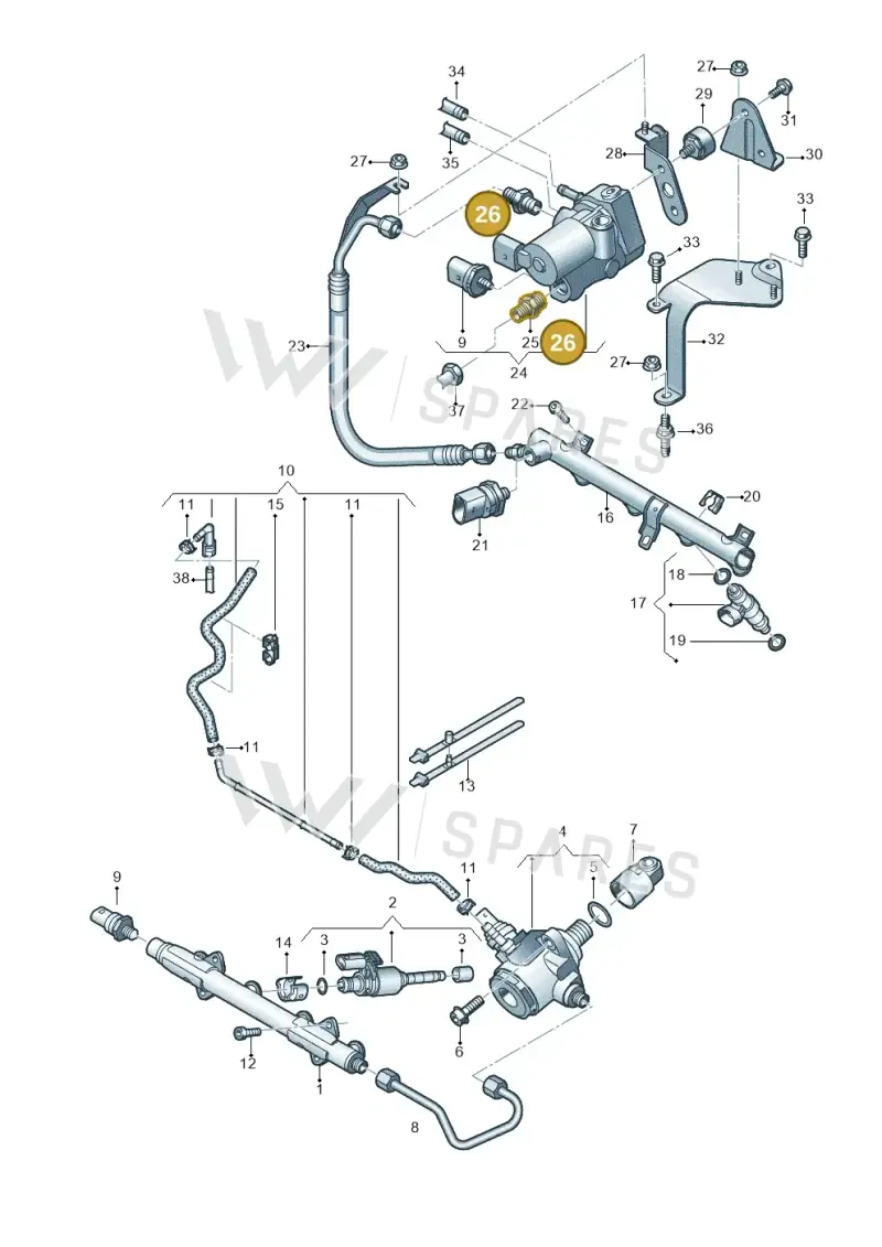 2K0201287A — Audi A3 Sportback (2016-2020) diagram 746133600, position 26