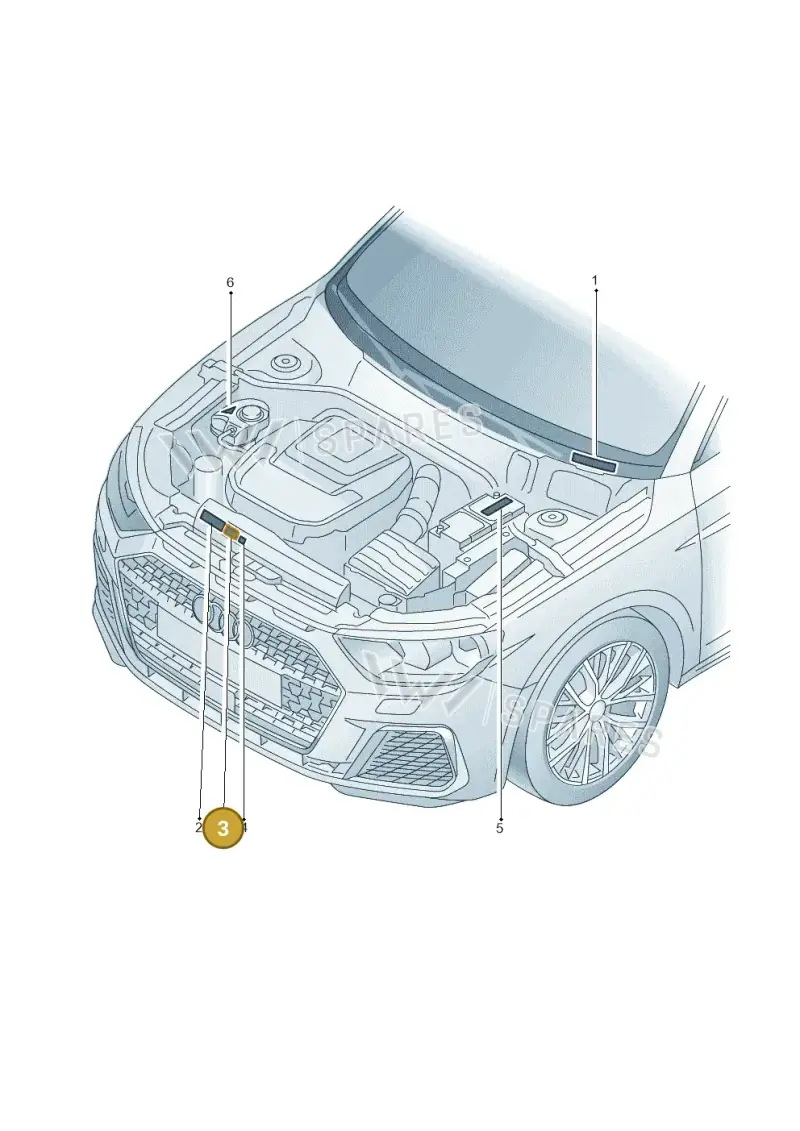 2Q0010001B — Audi A1 sportback 1.0 (2018-) diagram 592010100, position 3