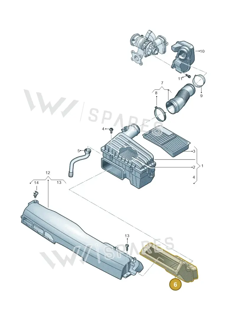 2Q0129618H — Audi A1 sportback 1.0 (2018-) diagram 587129050, position 6