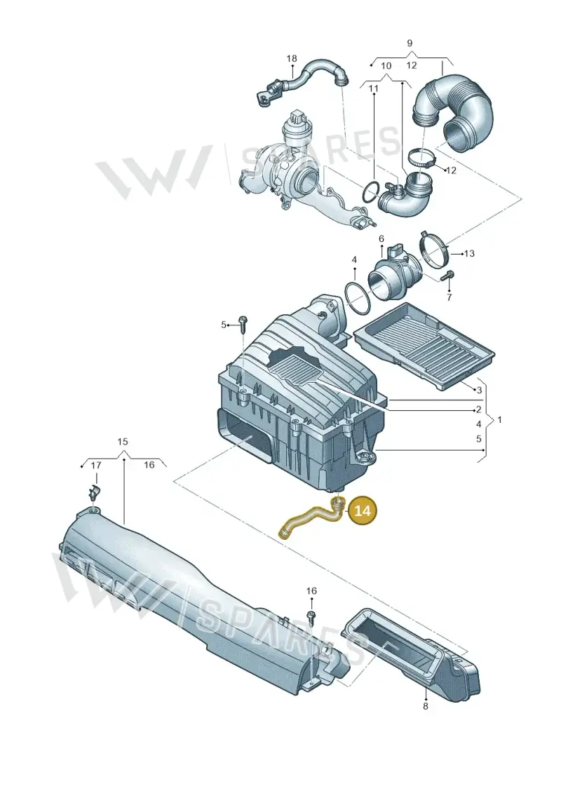 2Q0129637A — Audi A1 sportback 1.0 (2018-) diagram 837129800, position 14