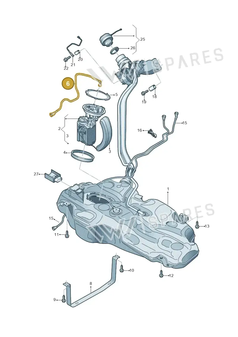 2Q0201293K — Audi A1 sportback 1.0 (2018-) diagram 592201000, position 6