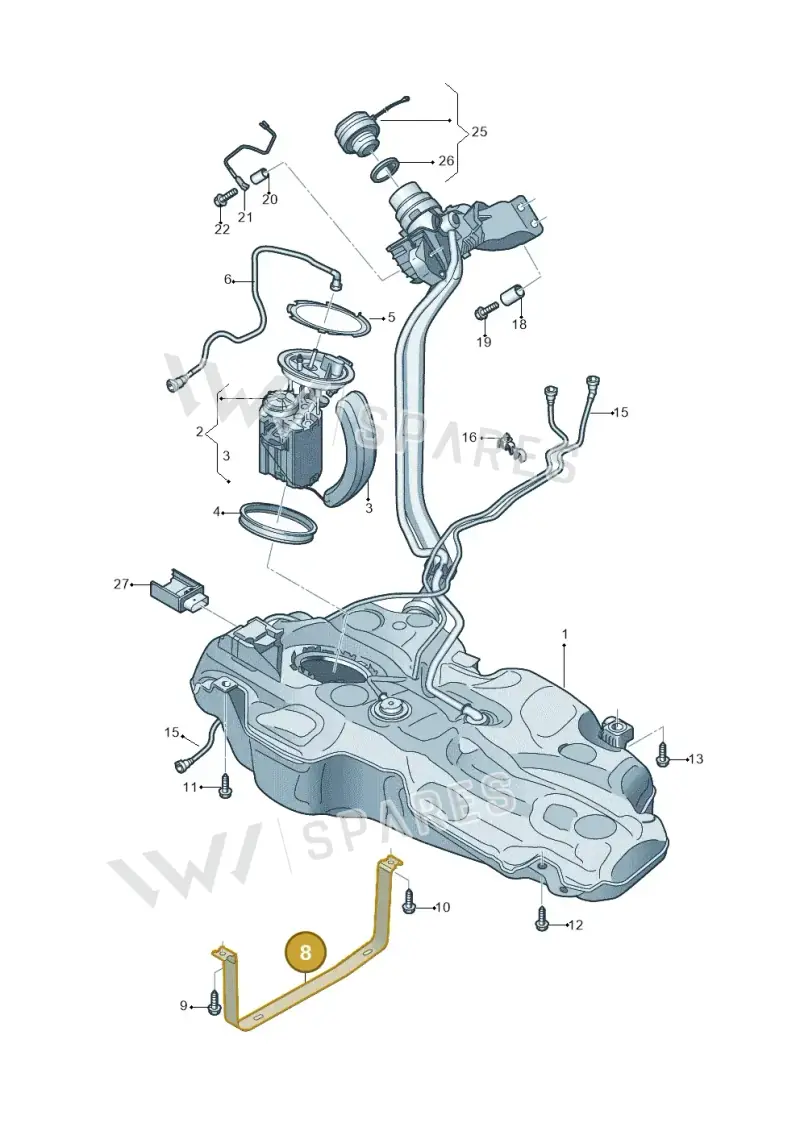 2Q0201655A — Audi A1 sportback 1.0 (2018-) diagram 592201000, position 8
