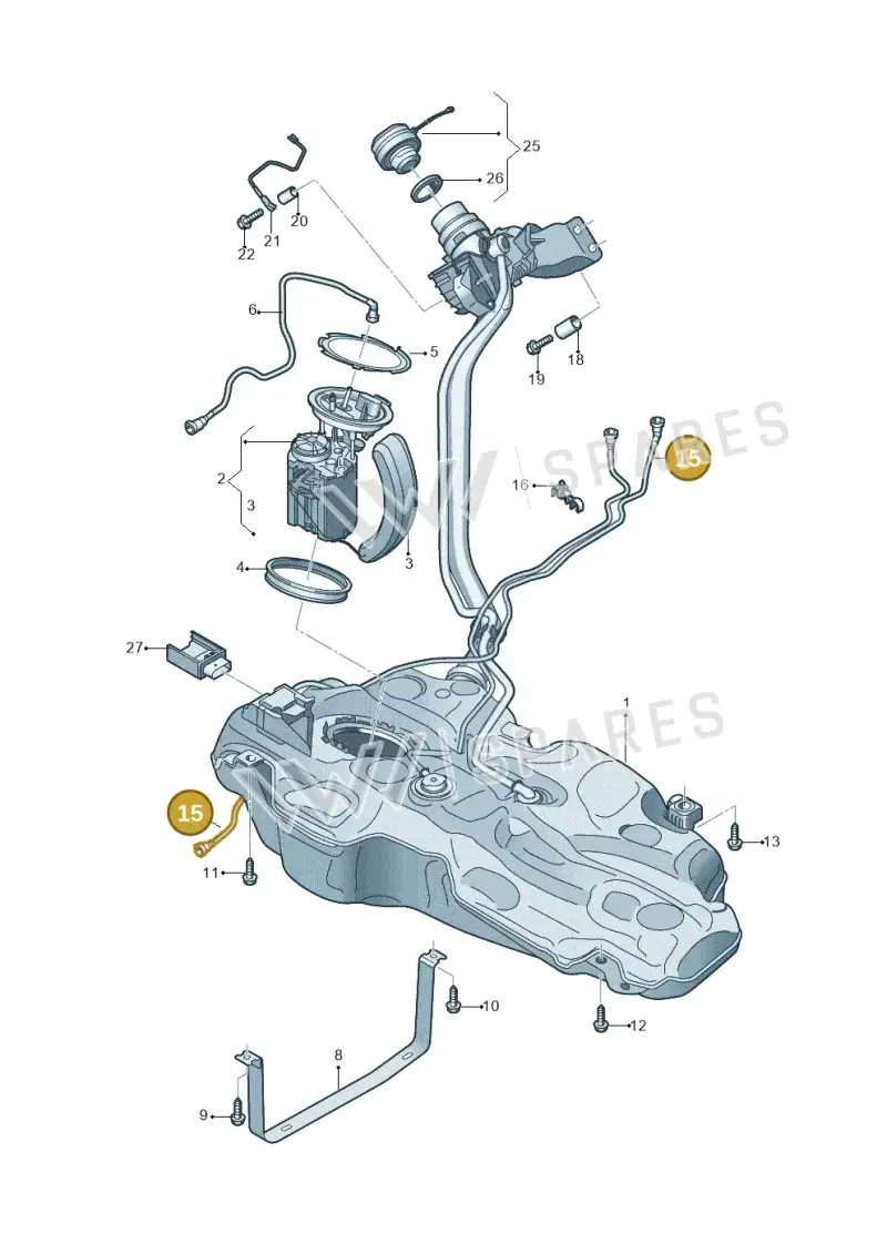 2Q0201997K — Audi A1 sportback 1.0 (2018-) diagram 592201000, position 15