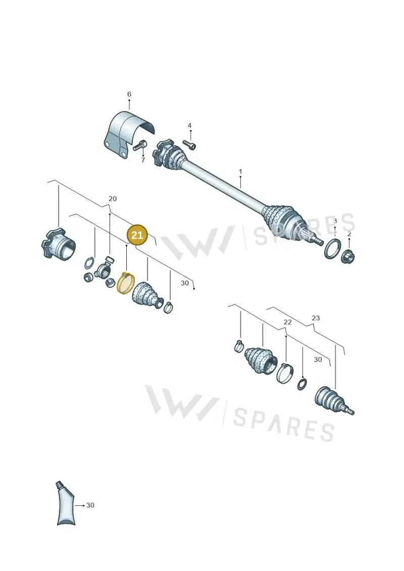 2Q0498201H — Audi A1 sportback 1.0 (2018-) diagram 837407400, position 21