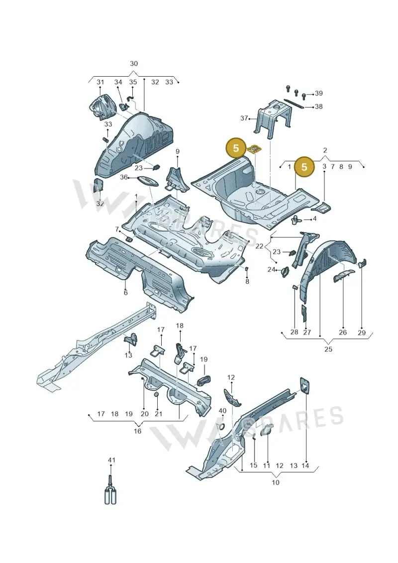 2Q0803274A — Audi A1 sportback 1.0 (2018-) diagram 592803500, position 5