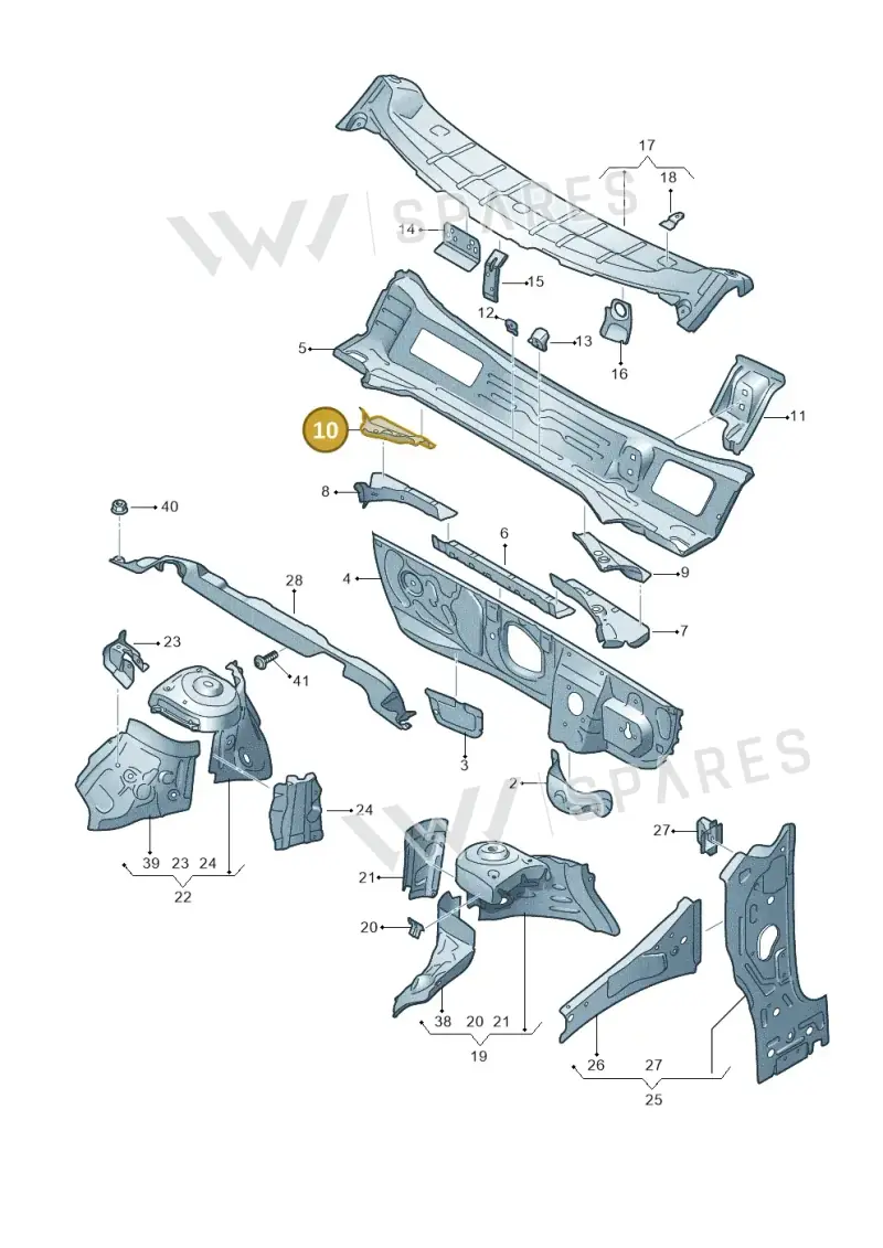 2Q0805314 — Audi A1 sportback 1.0 (2018-) diagram 592805500, position 10