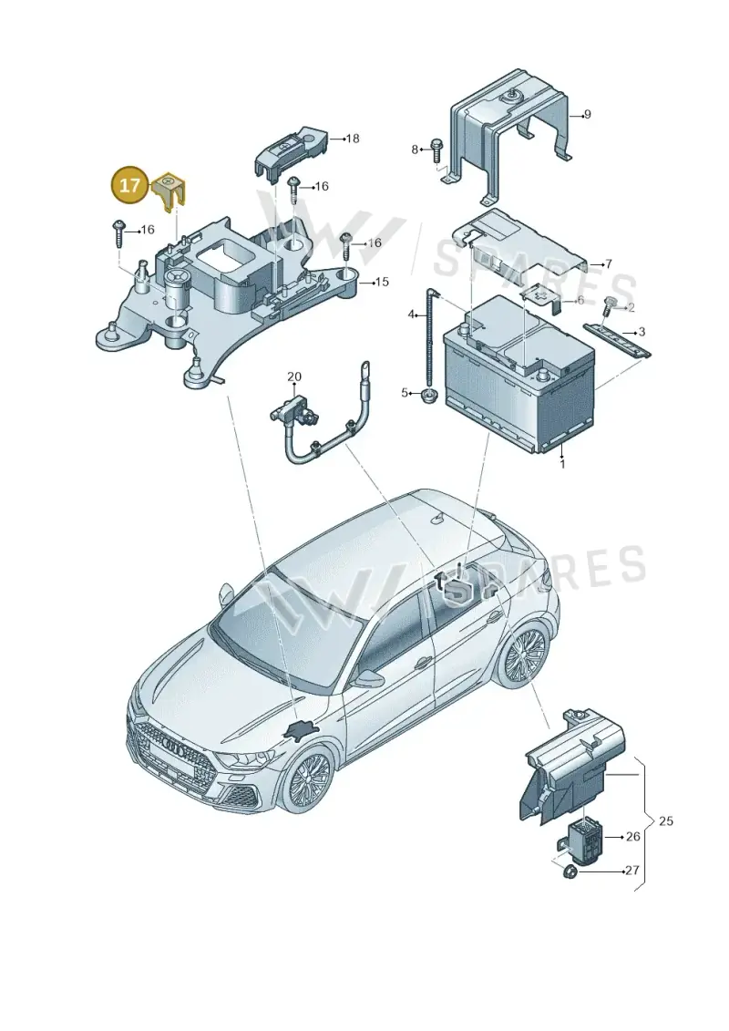 2Q0915441A — Audi A1 sportback 1.0 (2018-) diagram 592915100, position 17