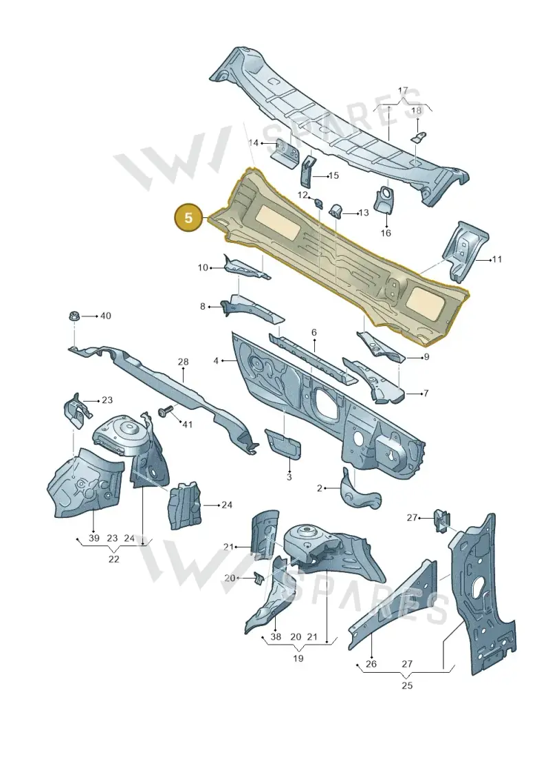 2Q2805265 — Audi A1 sportback 1.0 (2018-) diagram 592805500, position 5