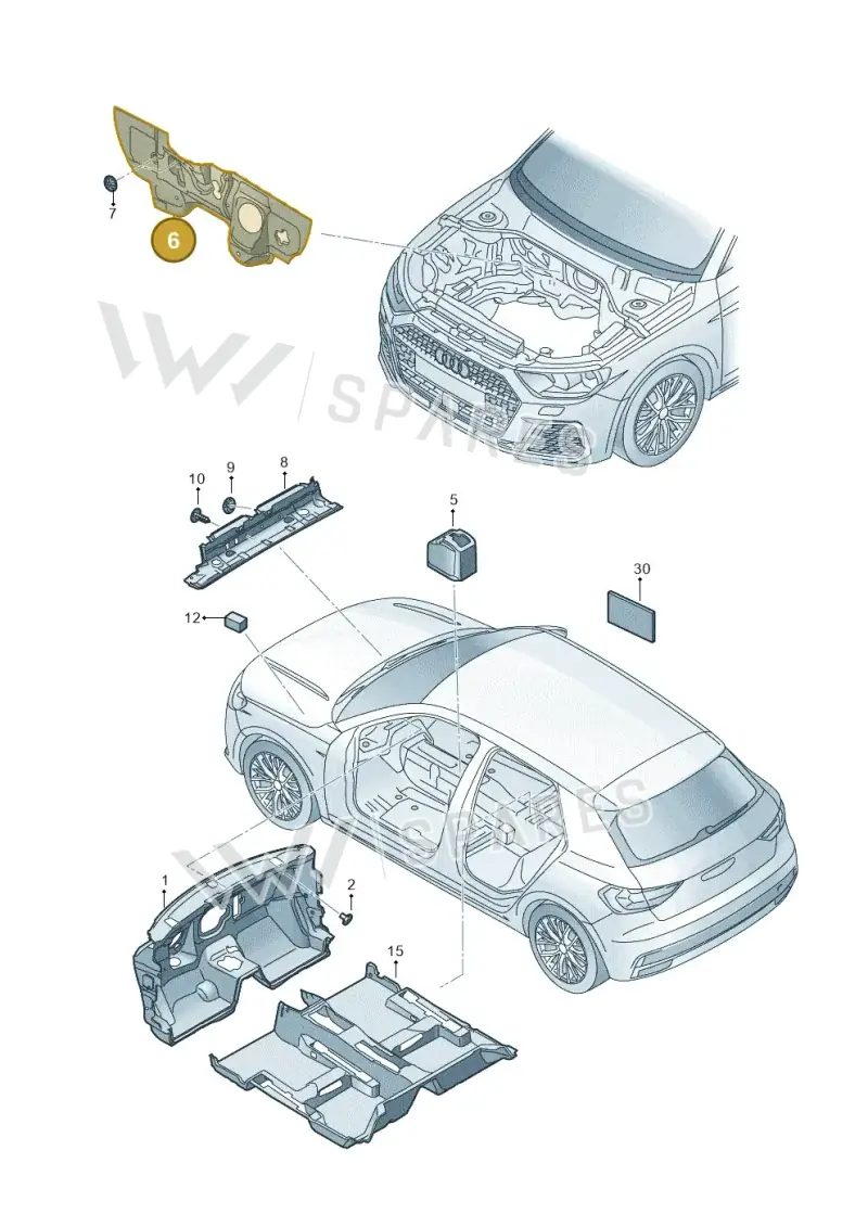 2Q2863353B — Audi A1 sportback 1.0 (2018-) diagram 592863200, position 6