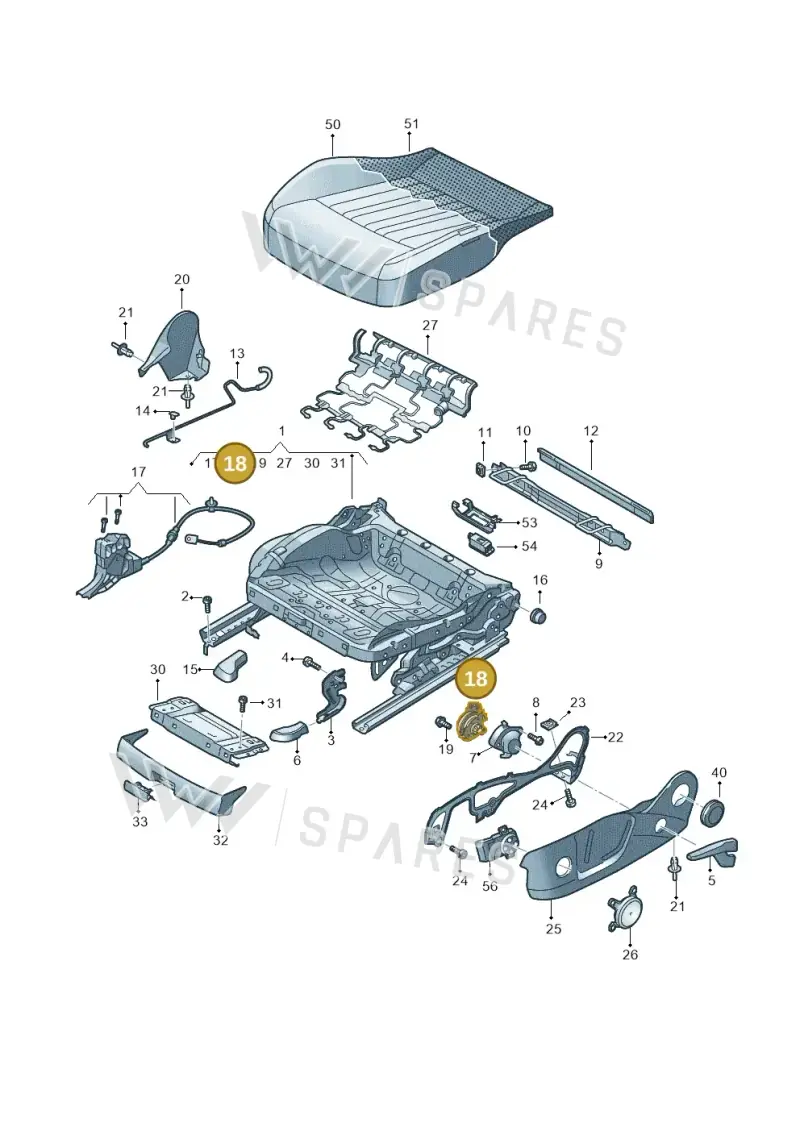 2Q4881054 — Audi A6 2.0 (2018-) diagram 586881000, position 18