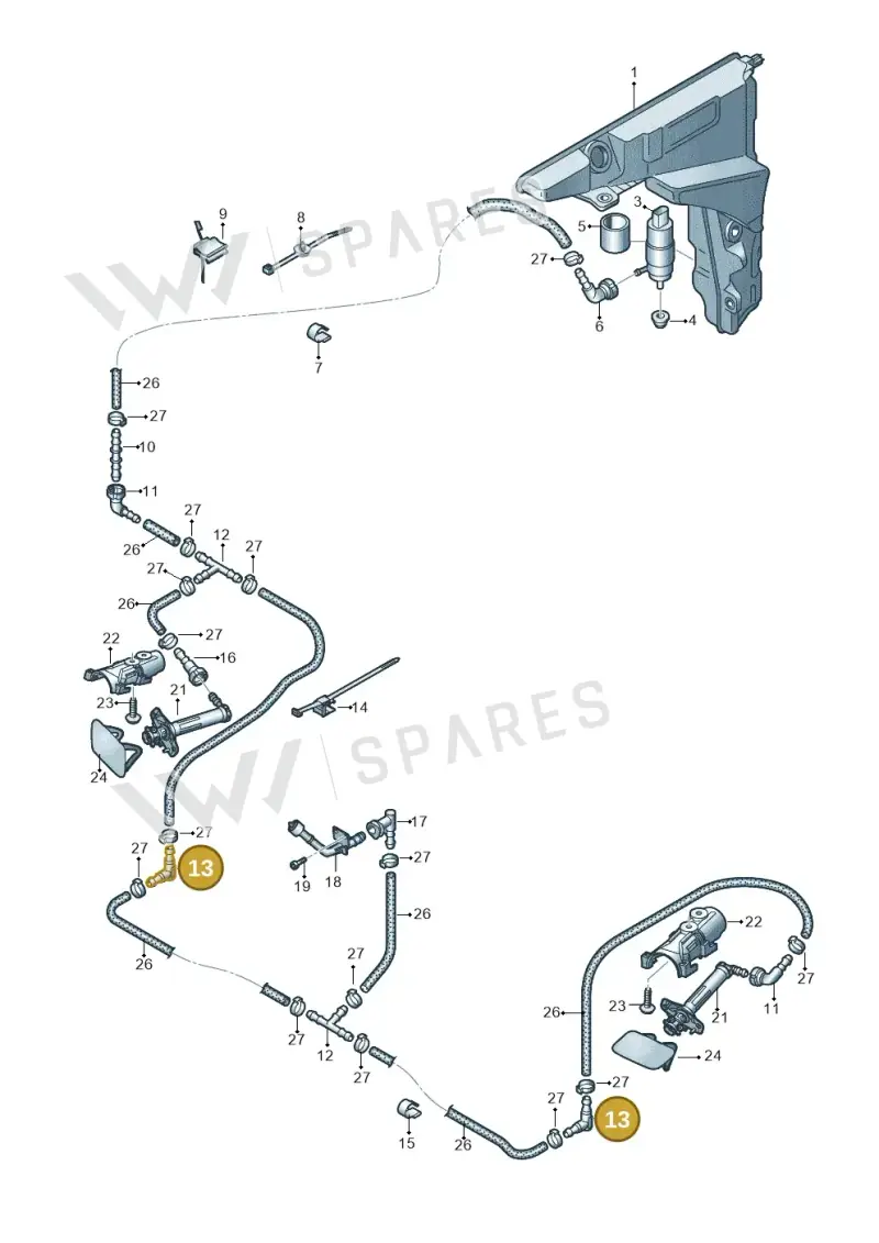 3AA955665 — Audi A7 Sportback (2018-) diagram 435955300, position 13