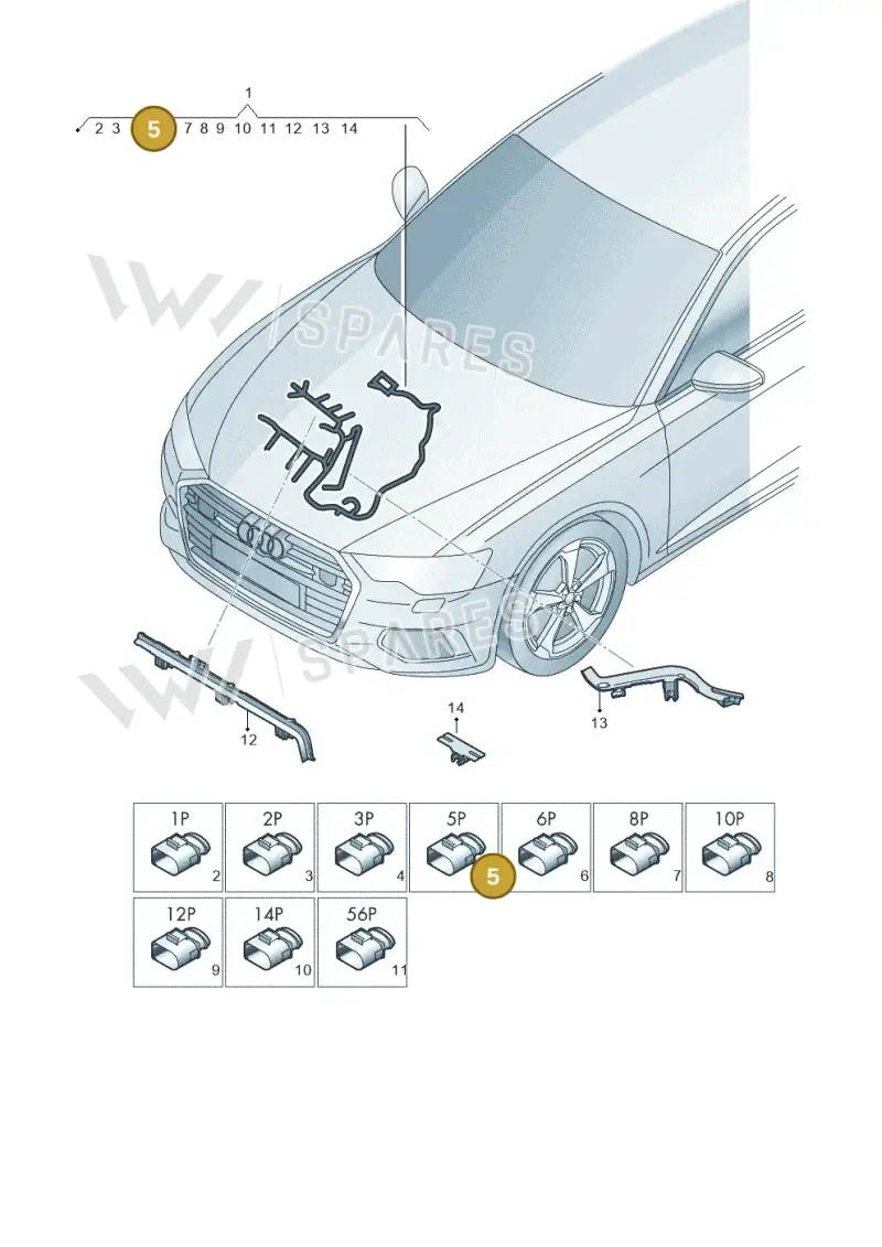 3AA973705 — Audi A6 2.0 (2018-) diagram 430971450, position 5