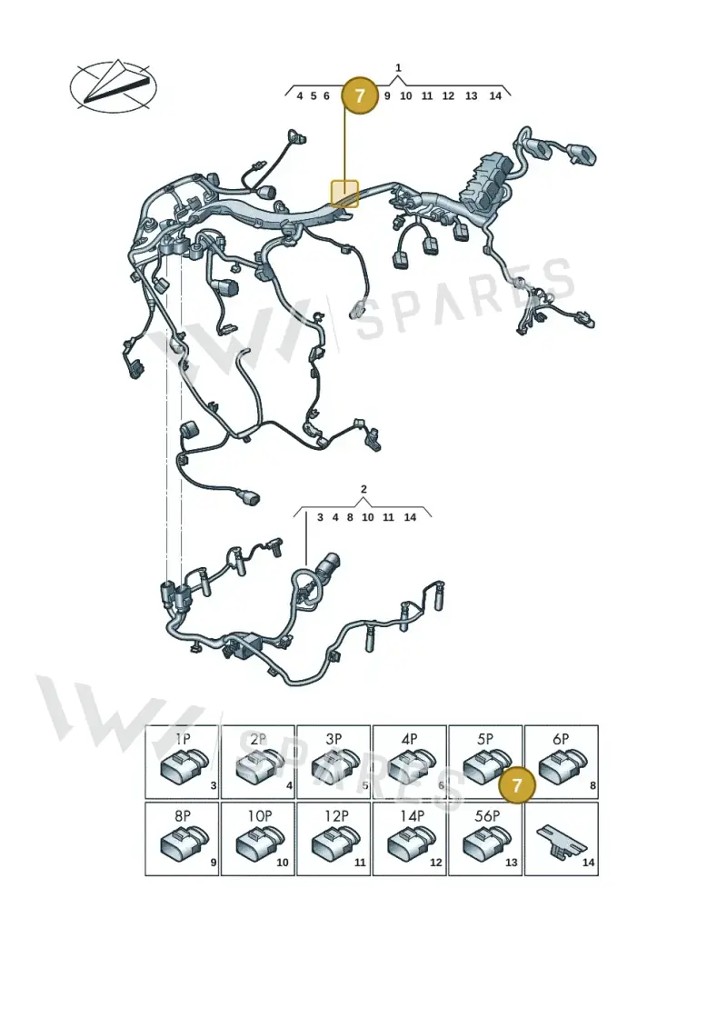 3AA973705 — Audi A6 2.0 (2018-) diagram 896971435, position 7
