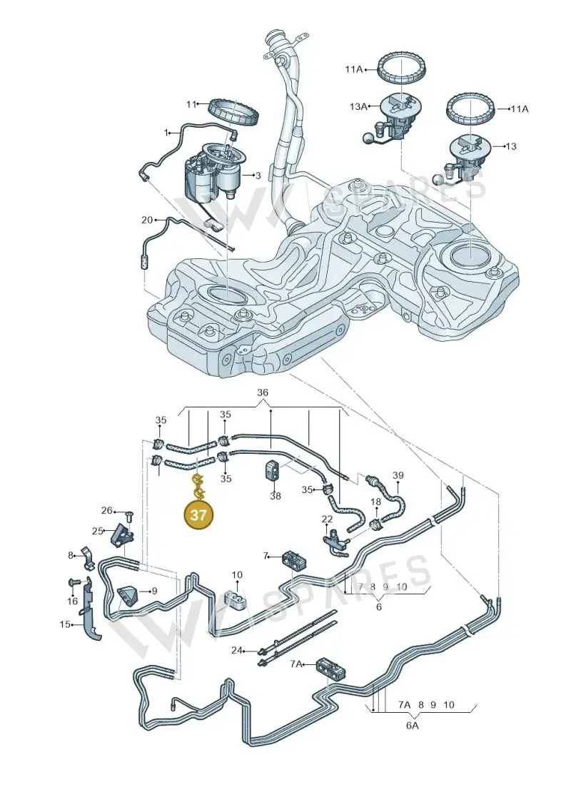 3B0133687A — Audi RS5 Cabrio (2012-2015) diagram 759201420, position 37