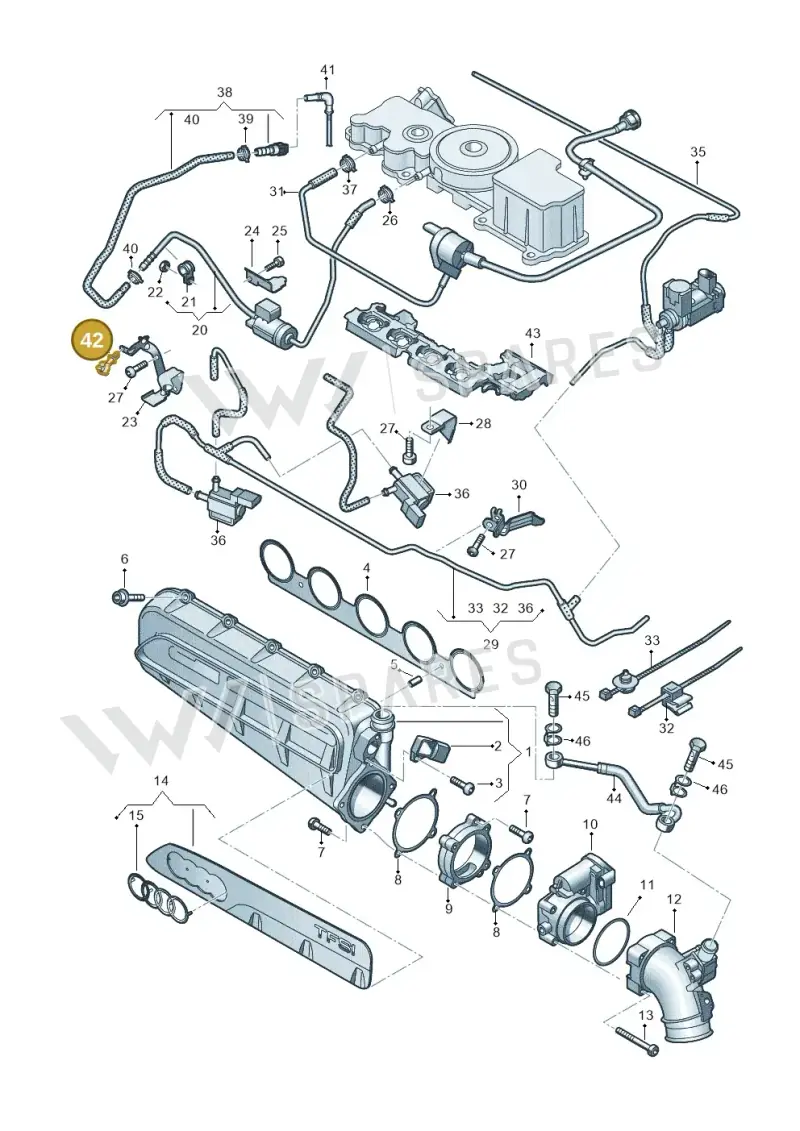 3B0133687A — Audi RSQ3 Sportback (2019-2024) diagram 898133320, position 42