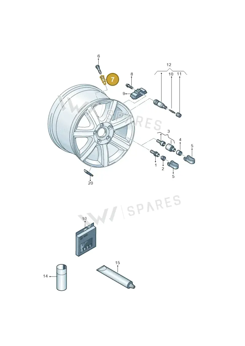 3B0601373A — Audi RS4 Avant (2017-) diagram 752601200, position 7