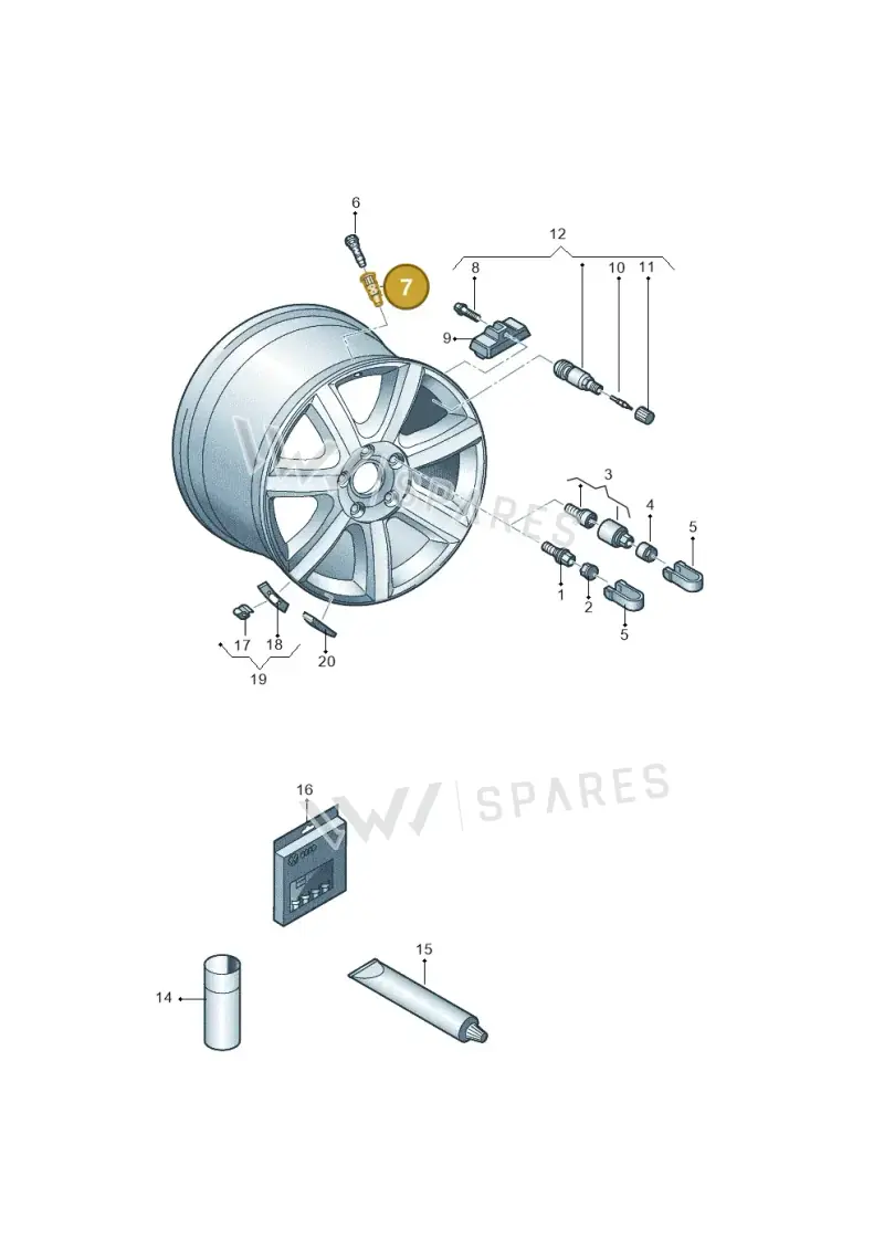 3B0601373A — Audi A3 Sportback (2019-2021) diagram 618601200, position 7