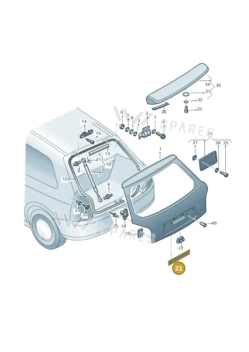 3B0827633C — Audi A3/S3/QUATTRO (2000-2003) diagram 209827200, position 21