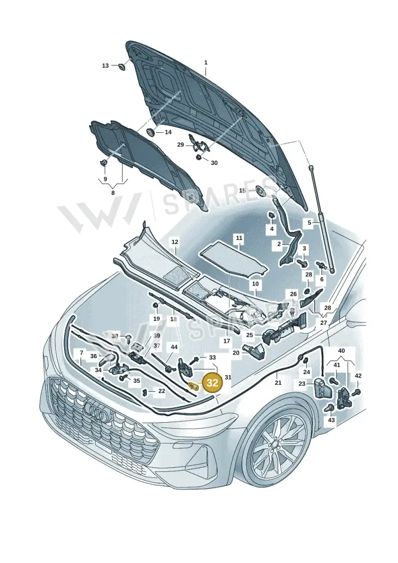 3B0919136A — Audi A5 Limo 2.0 (2024-) diagram 8wk823000, position 32