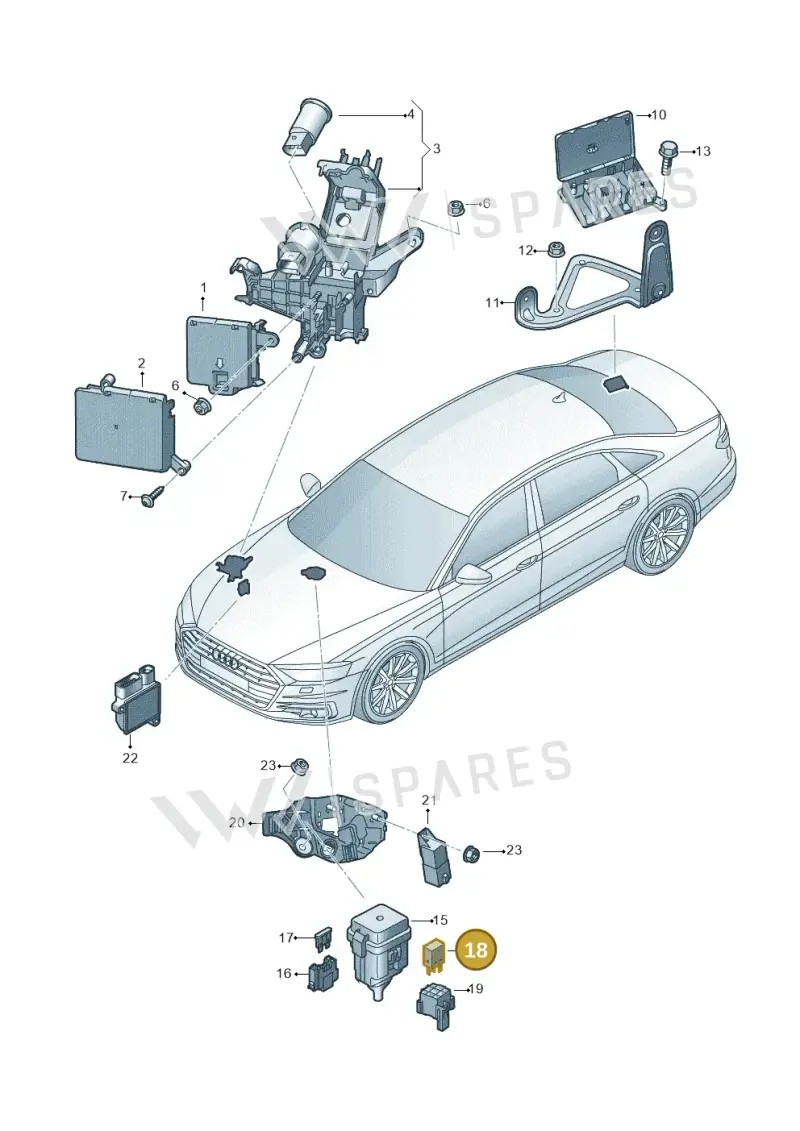 3B0951253 — Audi A8L (2017-2022) diagram 838937200, position 18
