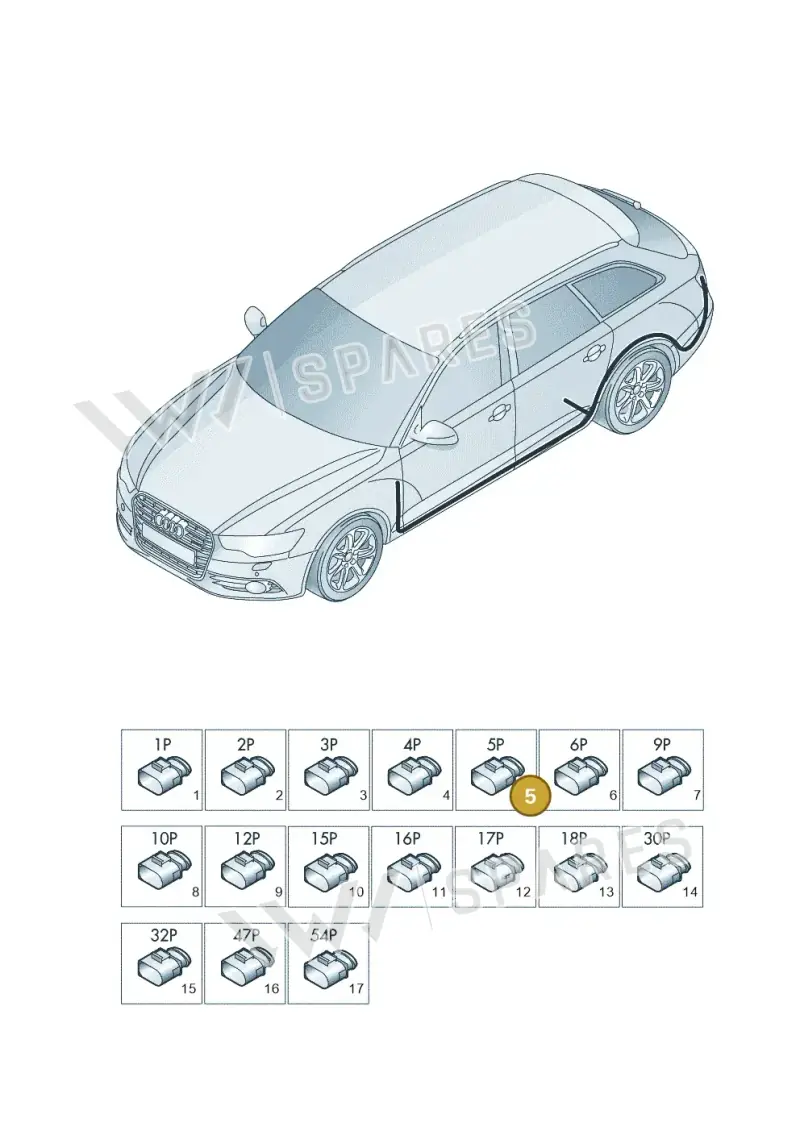 3B0972705 — Audi RS6 Avant (2013-2018) diagram 758971850, position 5