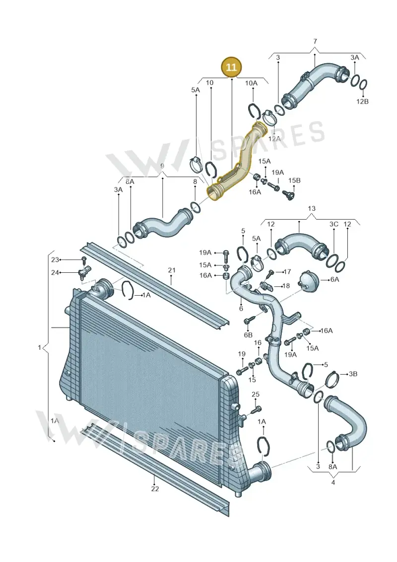 3C0145770B — Audi A3/S3/Sportb./qu. 08 (2007-) diagram 638145087, position 11