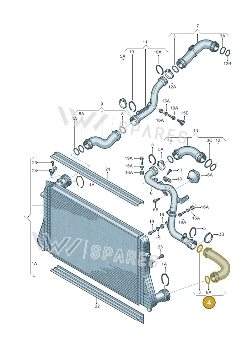 3C0145832J — Audi A3/S3/Sportb./qu. 08 (2007-) diagram 638145087, position 4