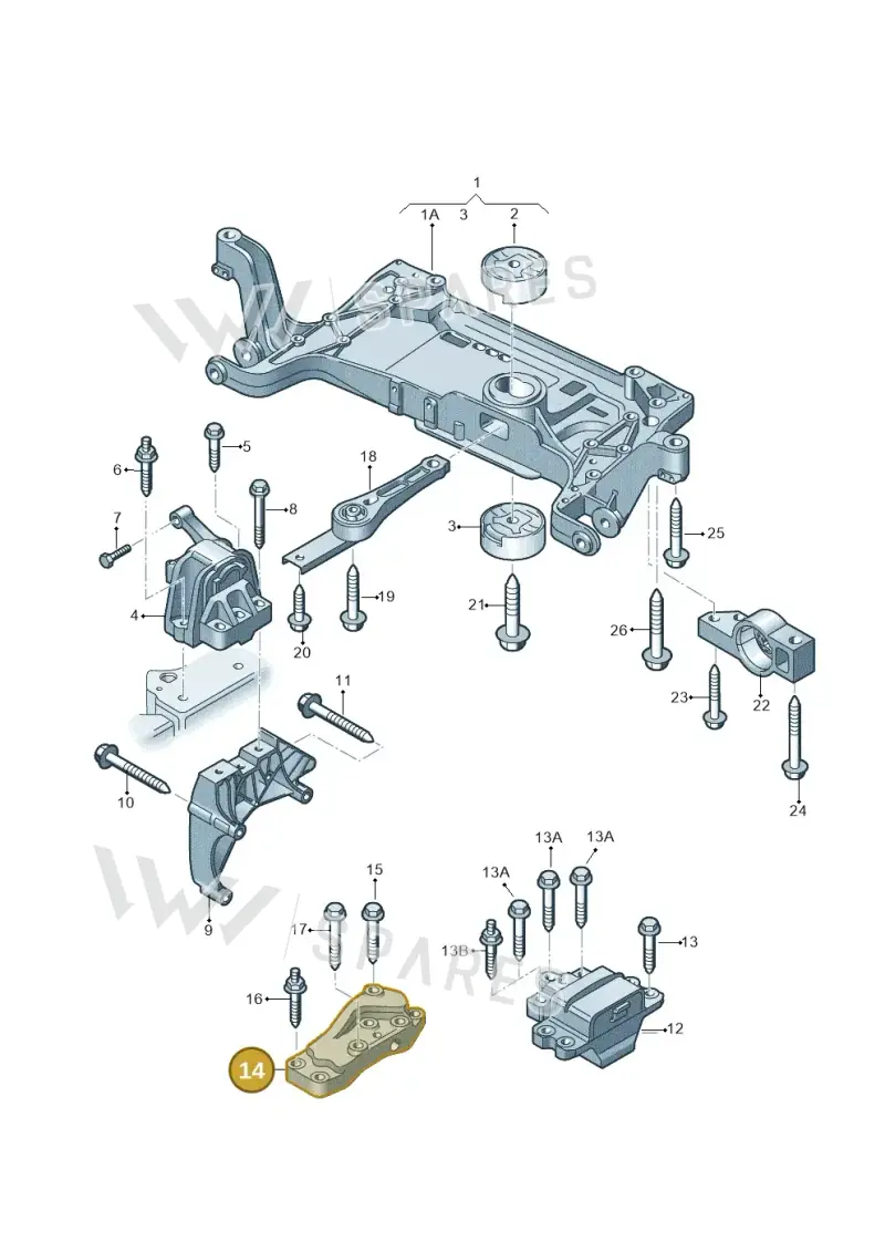 3C0199117J — Audi Q3 2.0 TDI (2014-2019) diagram 855199200, position 14