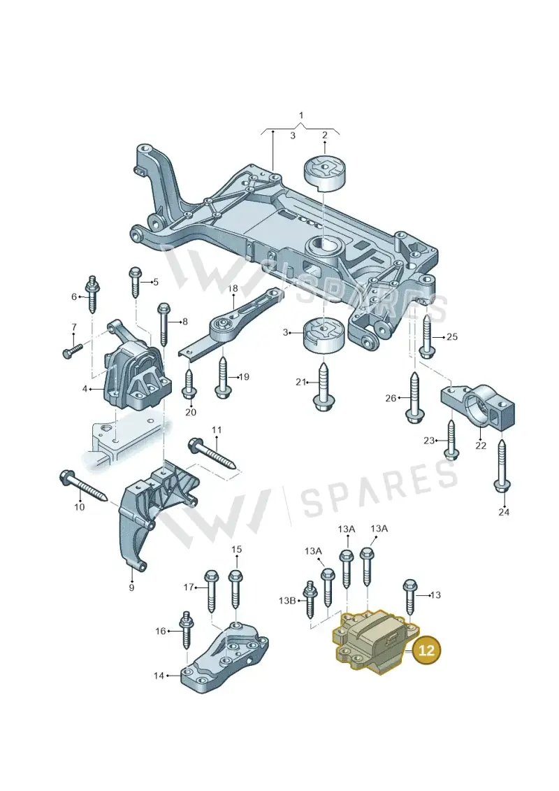 3C0199555AE — Audi Q3 quattro (2011-2015) diagram 728199050, position 12