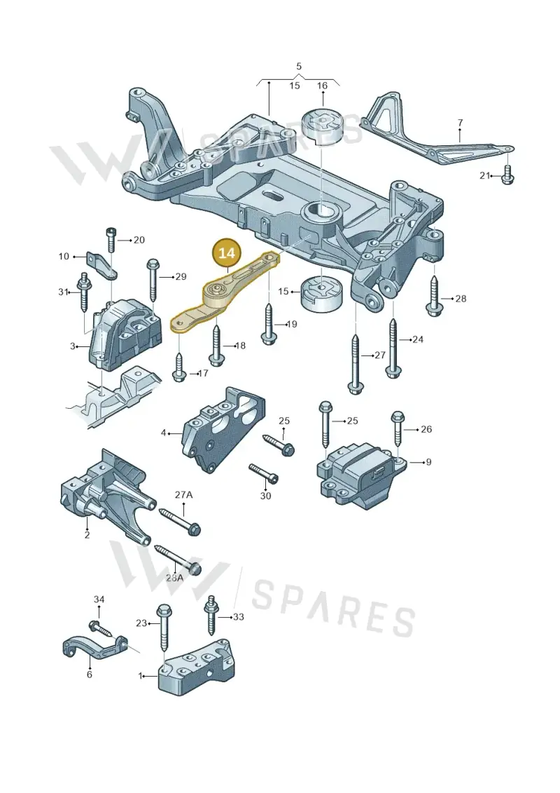 3C0199855K — Audi TT Coupe/Roadster 08> (2007-) diagram 609199400, position 14
