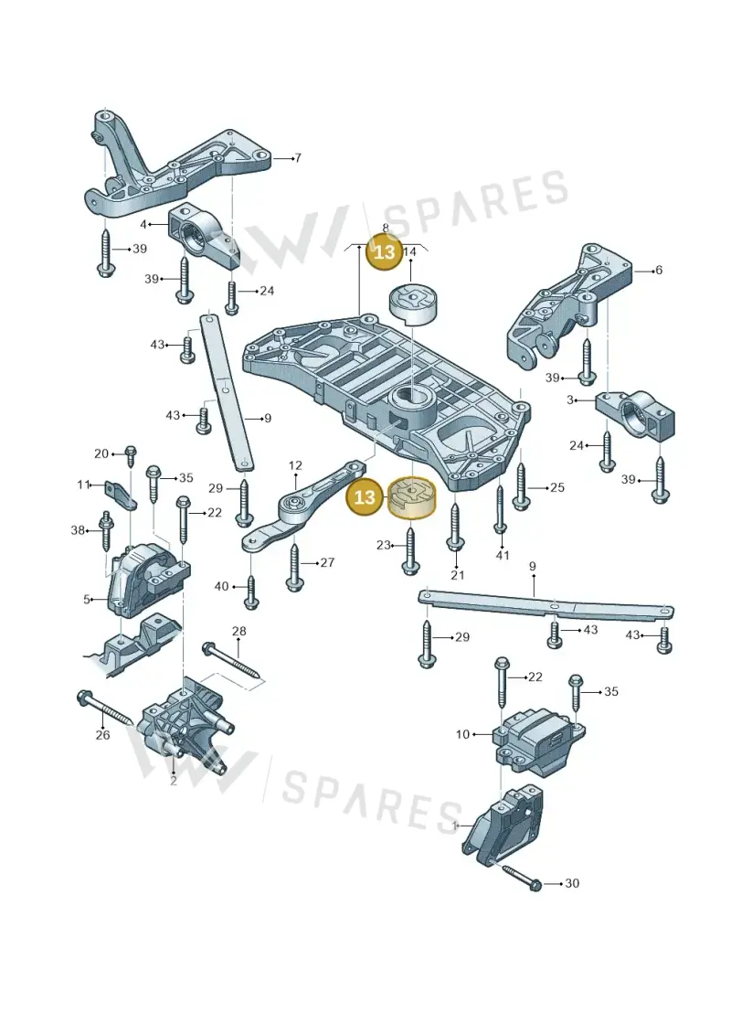 3C0199867E — Audi A3 Cab. 2.0 TDI (2007-2013) diagram 642199000, position 13