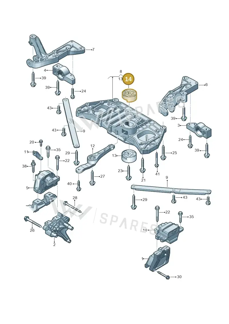 3C0199868E — Audi A3 Cab. 2.0 TDI (2007-2013) diagram 642199000, position 14