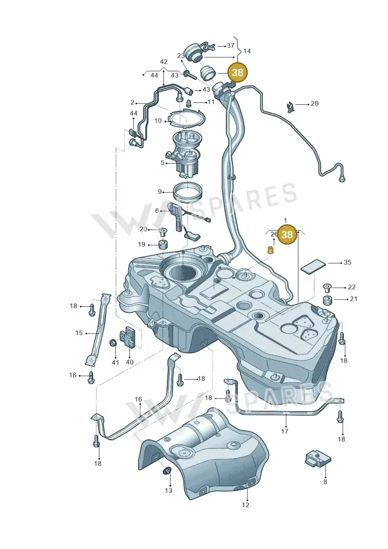 3C0201131 — Audi Q5 qu. 2.0 (2018-) diagram 428201000, position 38