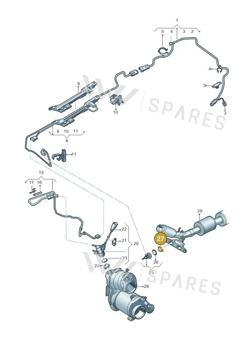 3C0253725 — Audi A3 Sportback (2019-2021) diagram 596201410, position 27