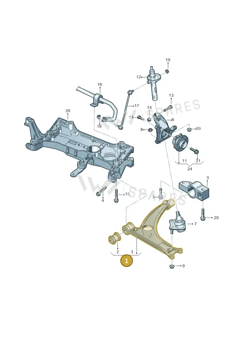 3C0407151G — Audi Q3 2.0 TDI (2014-2019) diagram 460407000, position 1