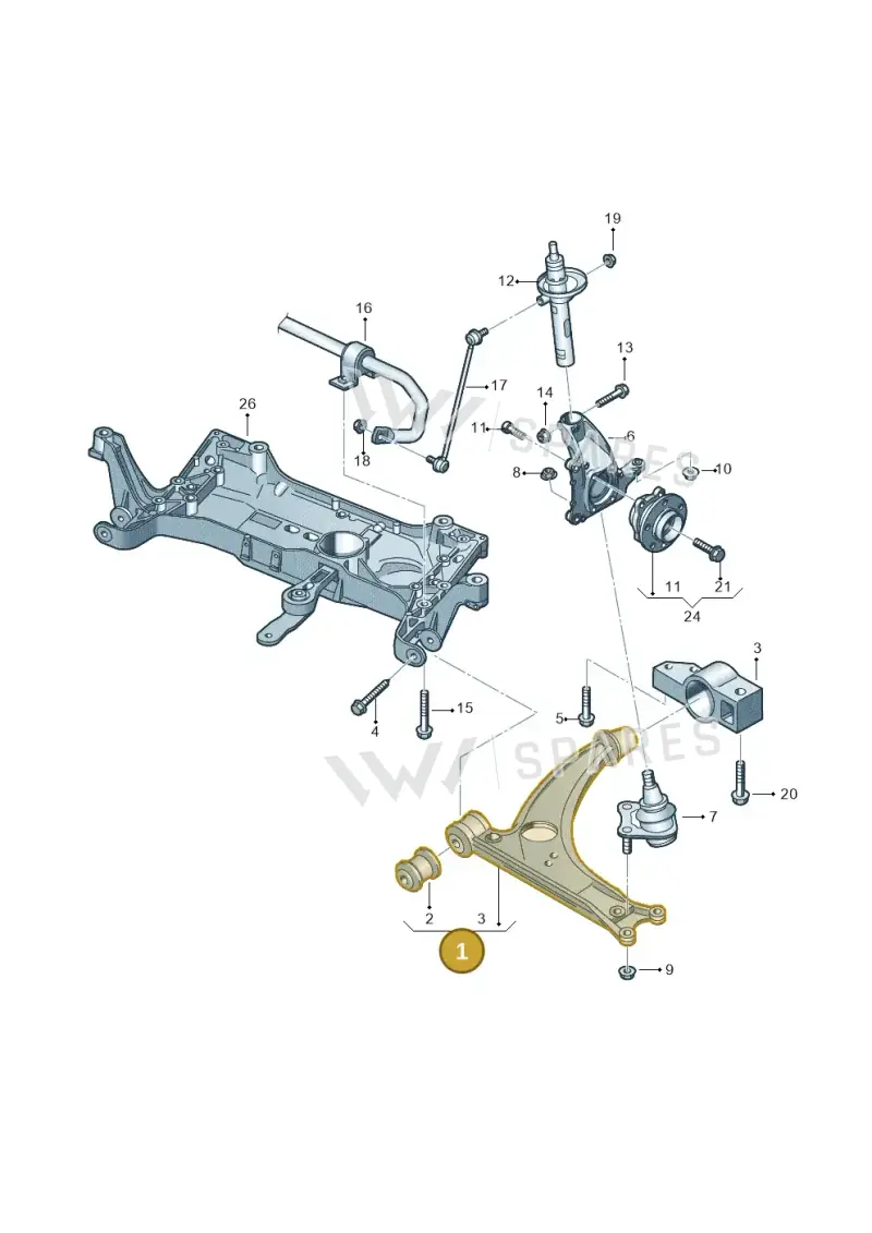3C0407151H — Audi Q3 1.4 (2016-) diagram 460407000, position 1