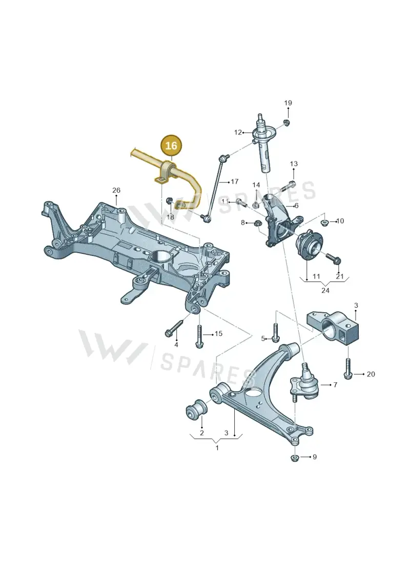 3C0411303T — Audi Q3 1.4 (2016-) diagram 460407000, position 16