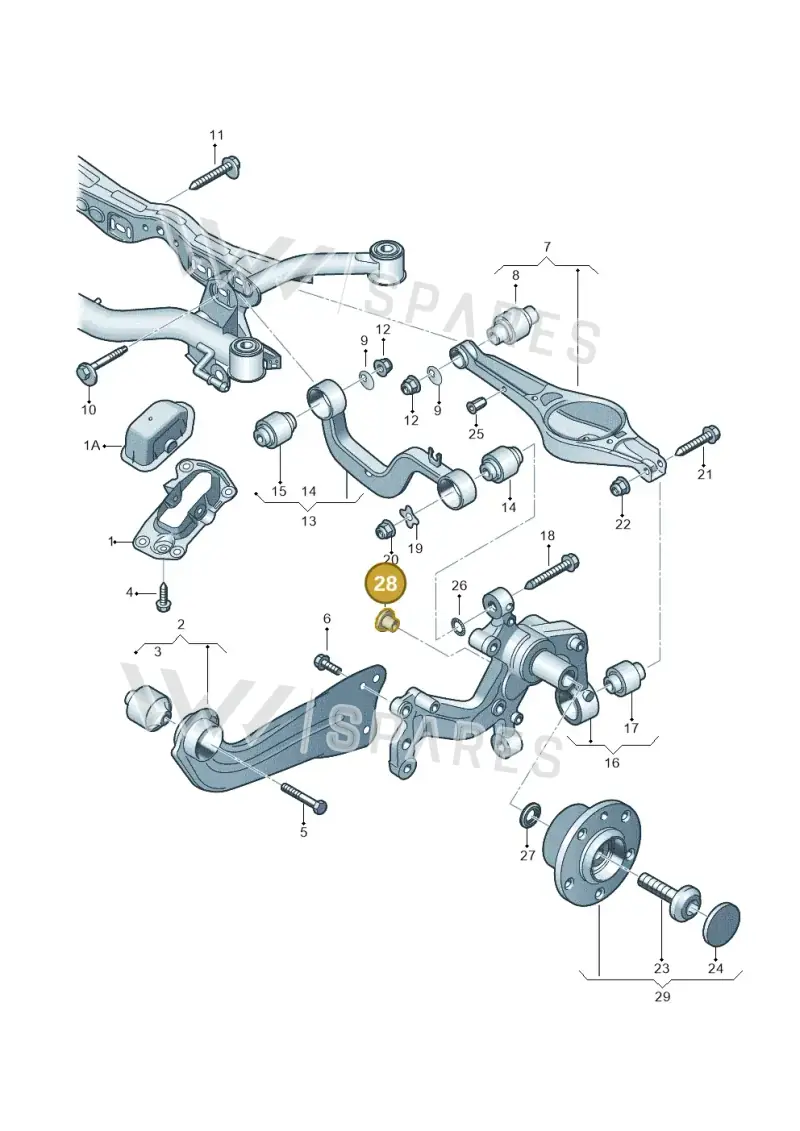 3C0501249 — Audi Q3 1.4 (2016-) diagram 460505100, position 28