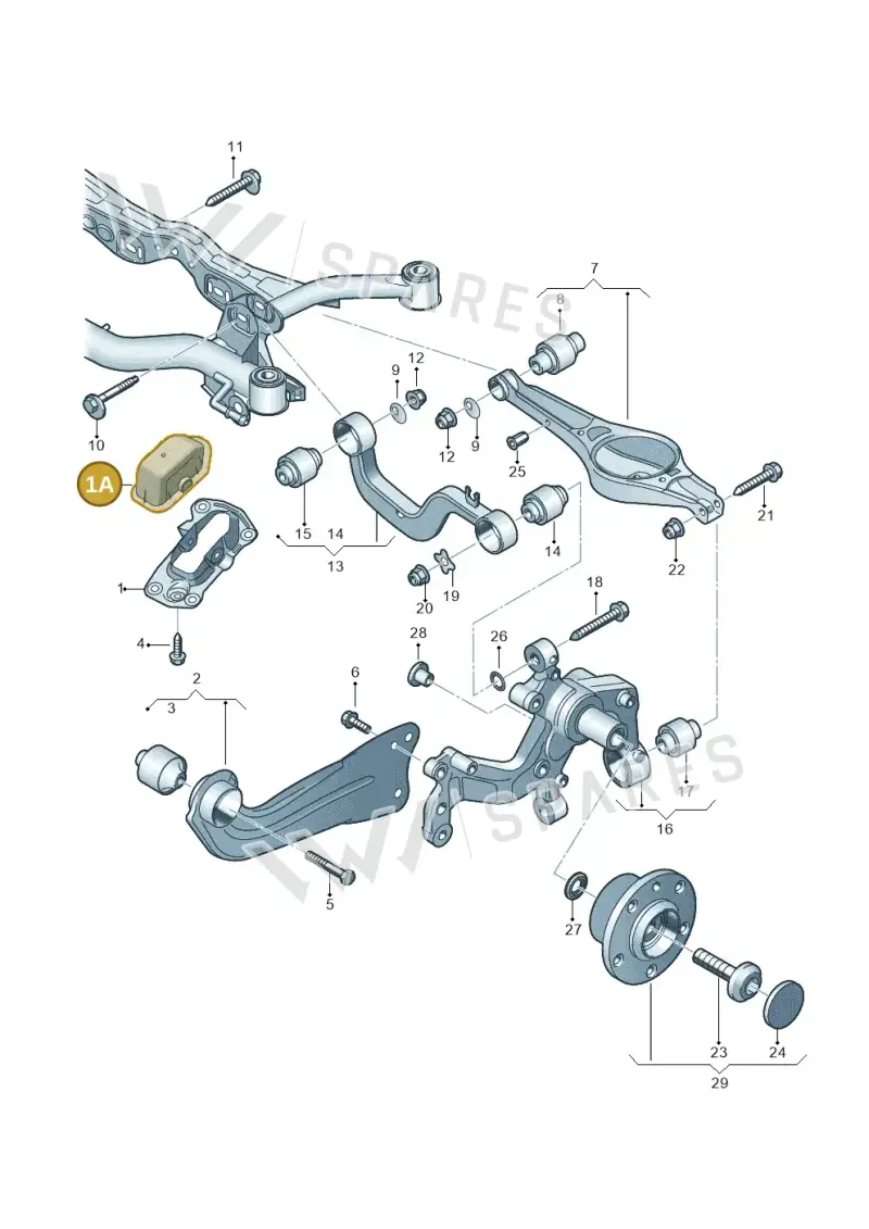 3C0501476A — Audi Q3 1.4 (2016-) diagram 460505100, position 1A