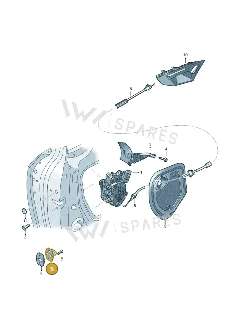 3C0837033B — Audi A3 Sportback (2019-2021) diagram 596837030, position 5