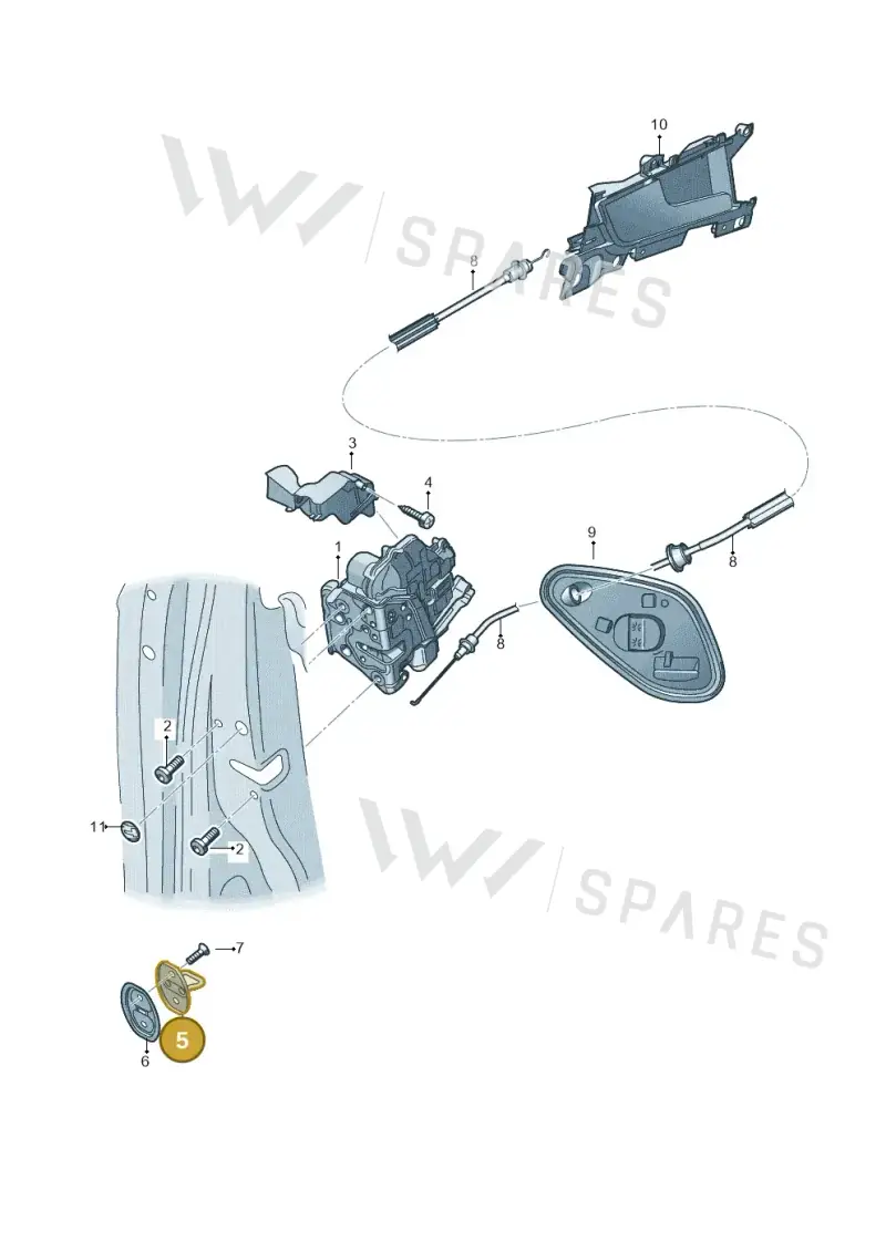 3C0837033B — Audi RS5 Sportback (2017-) diagram 897837300, position 5