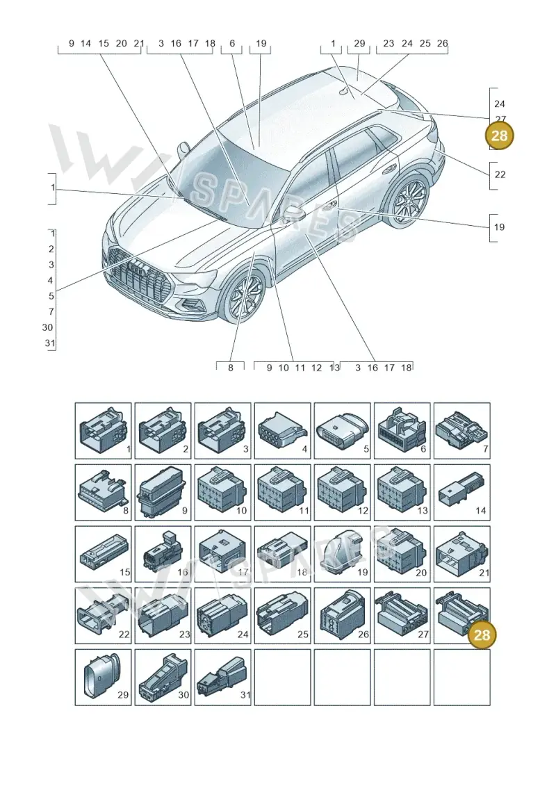 3C0972725A — Audi Q4 Sportback (2021-2022) diagram 89a971820, position 28