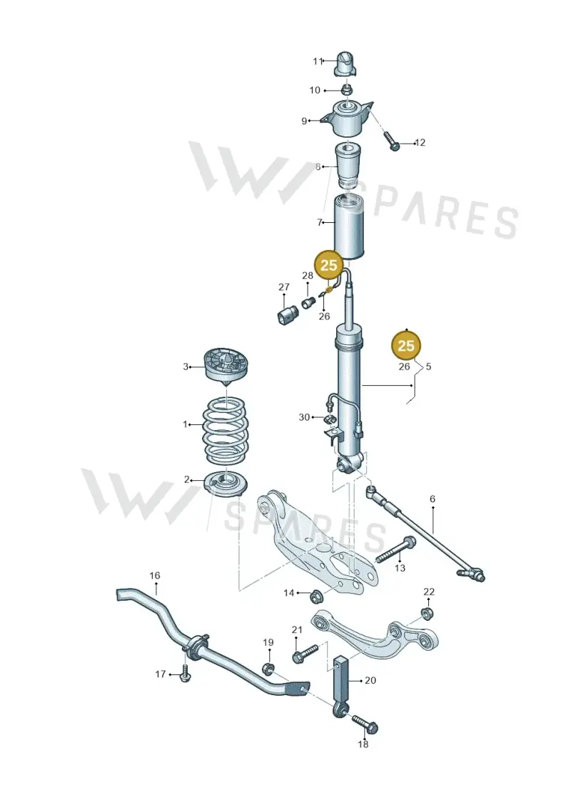 3C0972741 — Audi RS4 Avant (2017-) diagram 847511100, position 25