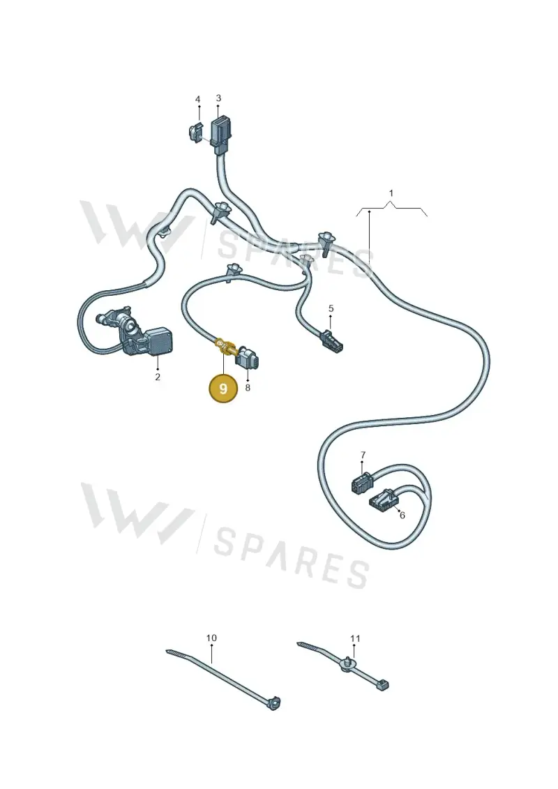 3C0972841 — Audi RSQ3 Sportback (2019-2024) diagram 597882020, position 9