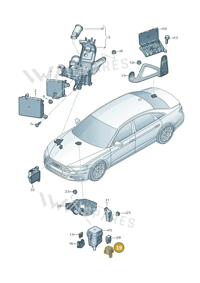 3C0973721 — Audi A8L (2017-2022) diagram 838937200, position 19