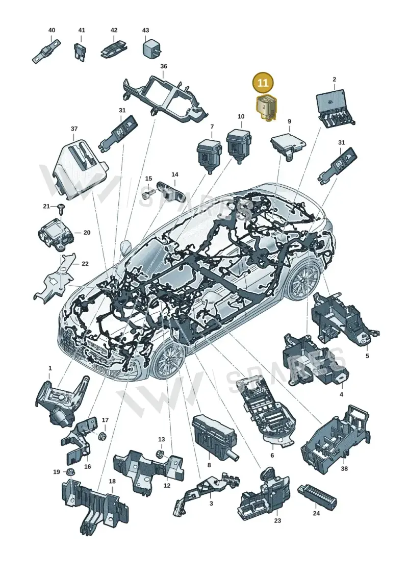3C0973721 — Audi A5 Limo 2.0 (2024-) diagram 8wh971805, position 11
