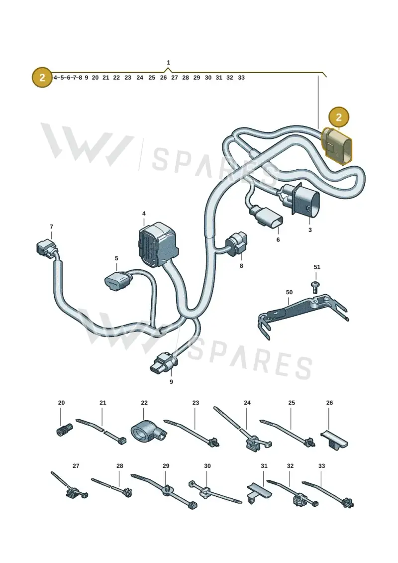 3C0973837 — Audi A5 Limo 2.0 (2024-) diagram 8wk972810, position 2